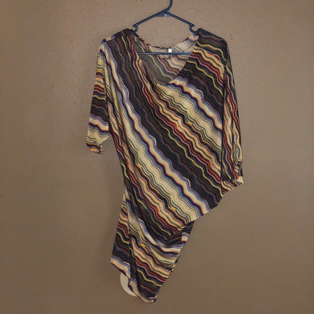 Multi-Color Off the Shoulder Mini Dress S